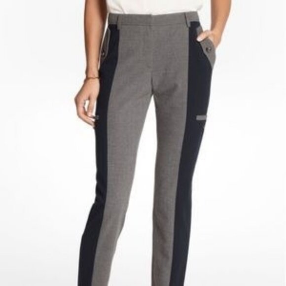 Anthropologie Womens 4 Leifsdottir Navy Gray Colorblock Pants - Picture 1 of 15